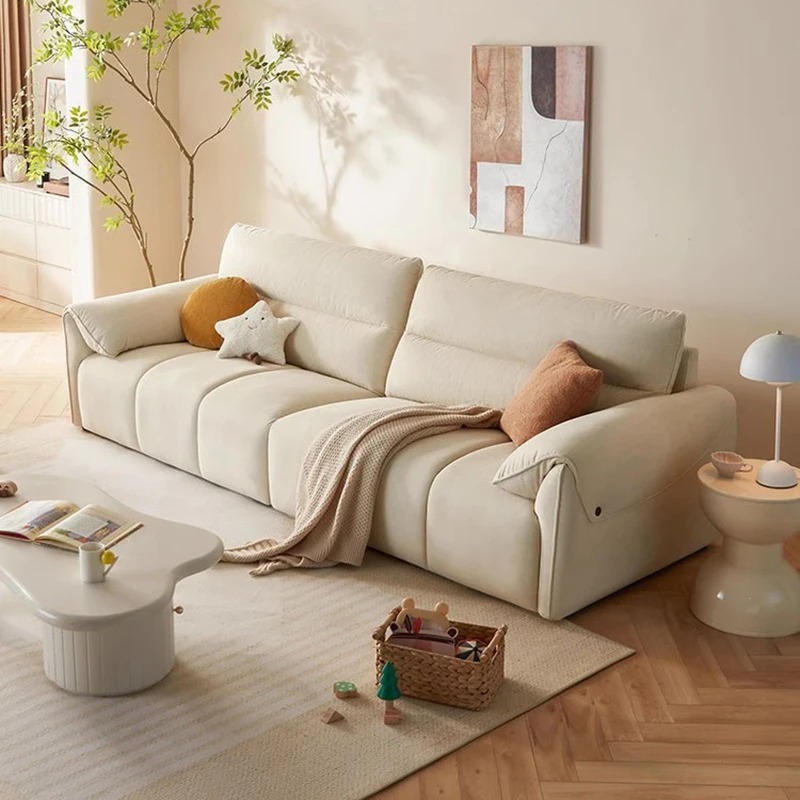 Interior Design White And Wood - أرائك غرفة المعيشة الداخلية الأنيقة تصميم