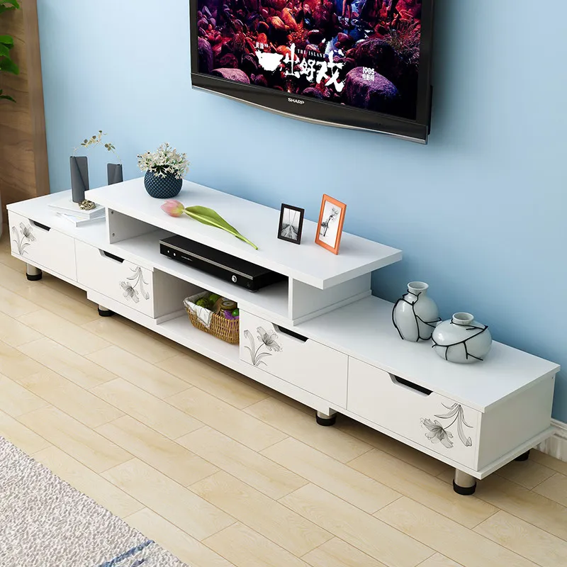 Interior Design White And Wood - خزانة تلفزيون داخلية بيضاء حديثة، تصميم